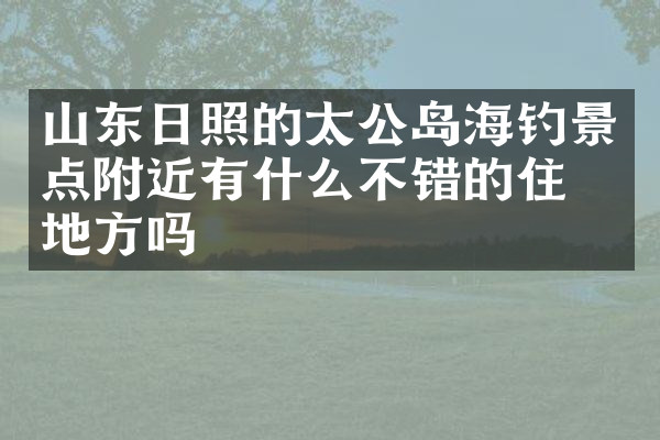山东日照的太公岛海钓景点附近有什么不错的住的地方吗