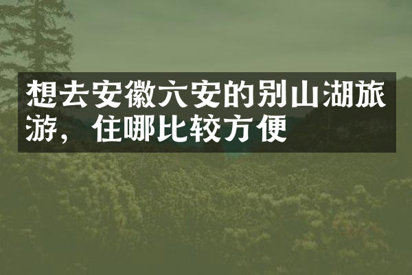 想去安徽六安的别山湖旅游，住哪比较方便