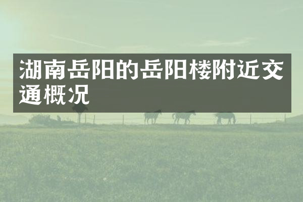 湖南岳阳的岳阳楼附近交通概况
