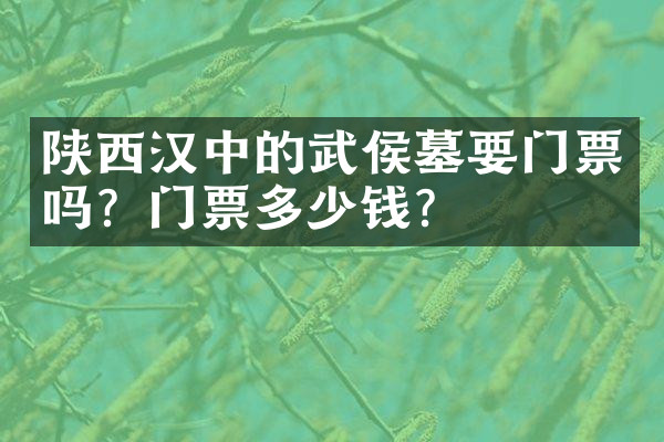 陕西汉中的武侯墓要门票吗？门票多少钱？