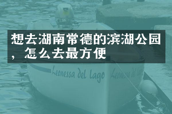 想去湖南常德的滨湖公园，怎么去最方便