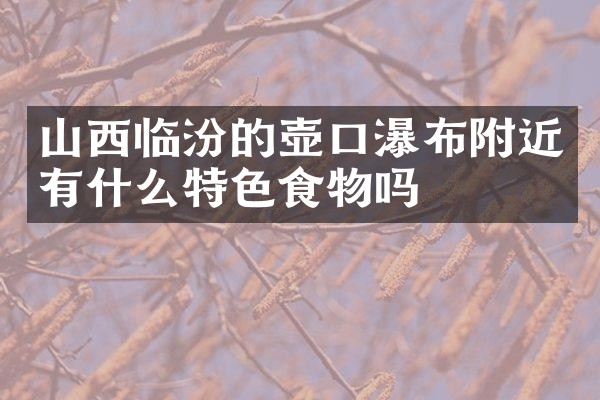 山西临汾的壶口瀑布附近有什么特色食物吗