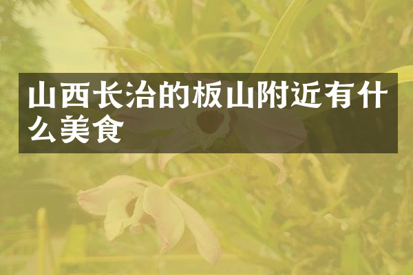 山西长治的板山附近有什么美食