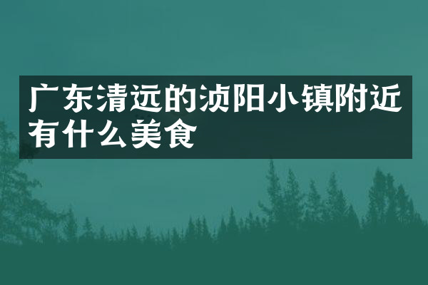 广东清远的浈阳小镇附近有什么美食