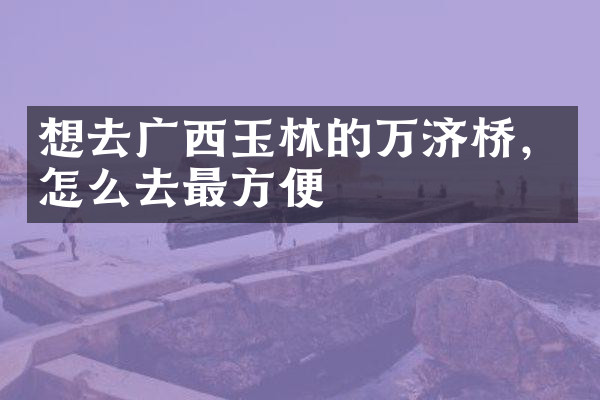 想去广西玉林的万济桥，怎么去最方便