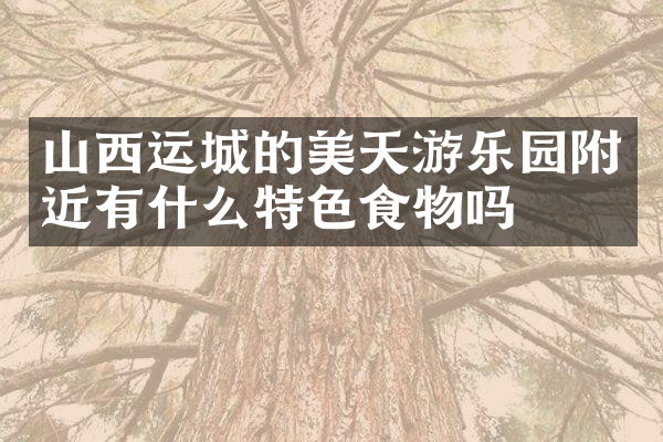 山西运城的美天游乐园附近有什么特色食物吗