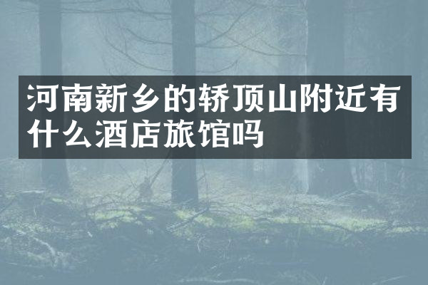 河南新乡的轿顶山附近有什么酒店旅馆吗