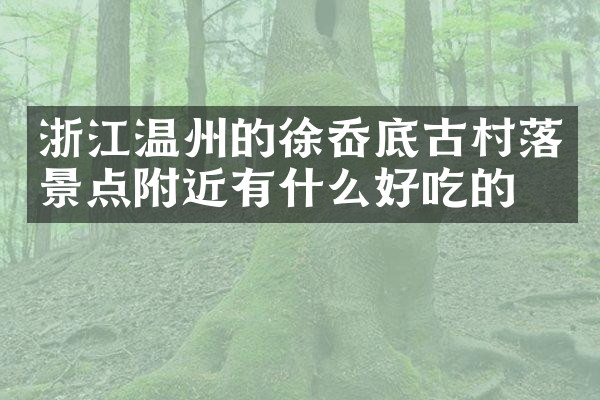 浙江温州的徐岙底古村落景点附近有什么好吃的