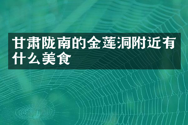 甘肃陇南的金莲洞附近有什么美食