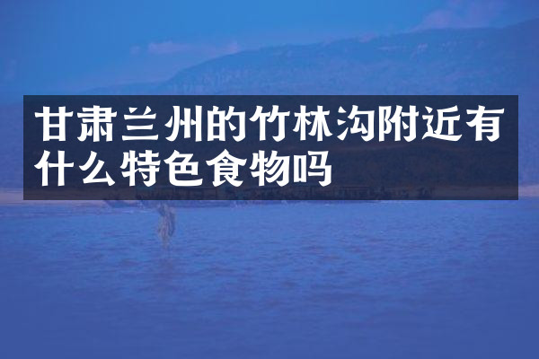 甘肃兰州的竹林沟附近有什么特色食物吗