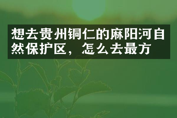 想去贵州铜仁的麻阳河自然保护区，怎么去最方便