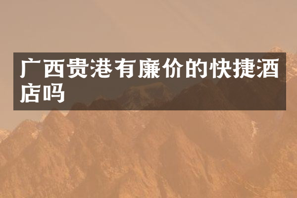 广西贵港有廉价的快捷酒店吗