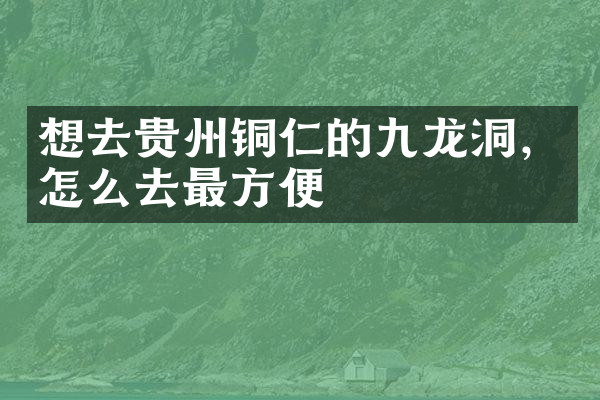 想去贵州铜仁的九龙洞，怎么去最方便