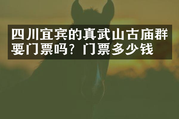 四川宜宾的真武山古庙群要门票吗？门票多少钱？