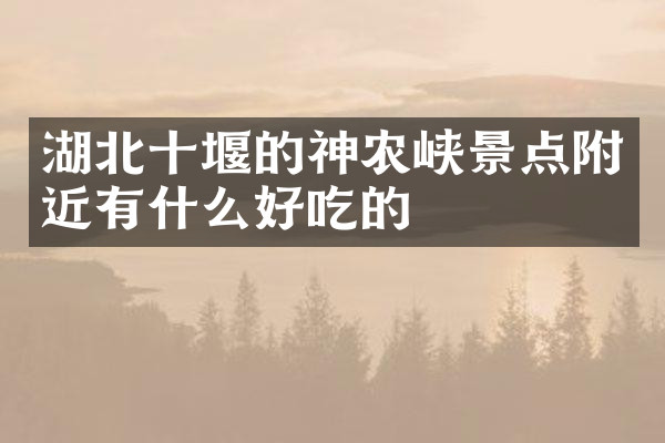 湖北十堰的神农峡景点附近有什么好吃的