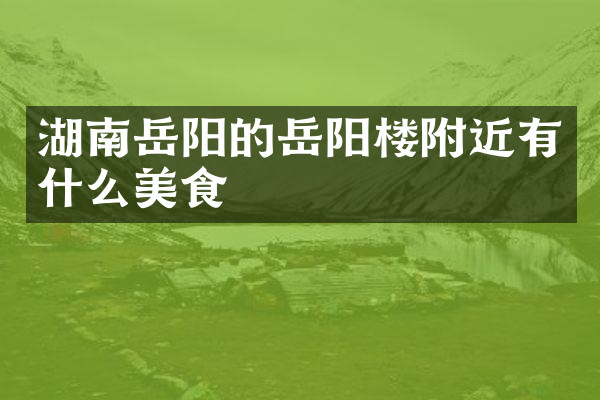 湖南岳阳的岳阳楼附近有什么美食
