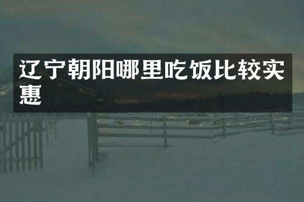 辽宁朝阳哪里吃饭比较实惠