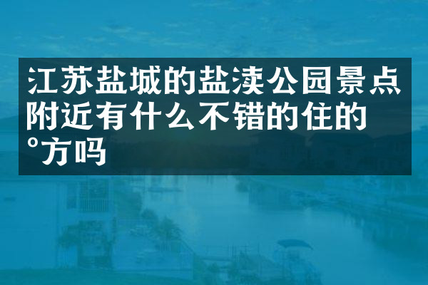 江苏盐城的盐渎公园景点附近有什么不错的住的地方吗