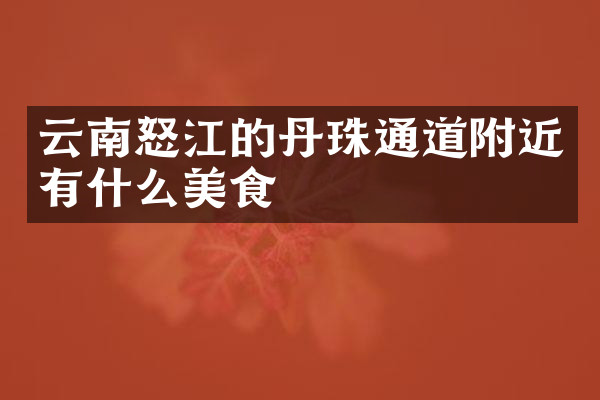 云南怒江的丹珠通道附近有什么美食