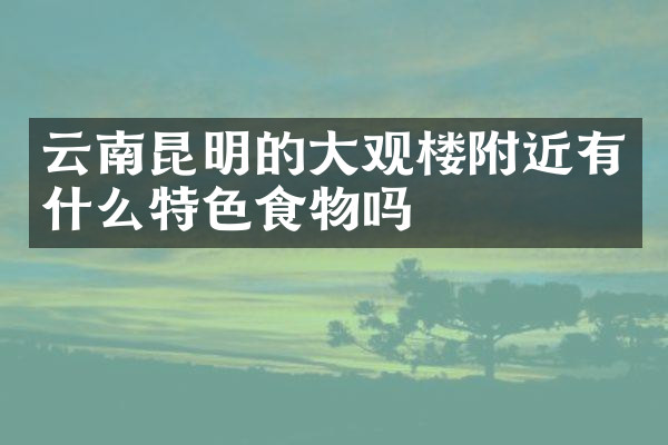 云南昆明的大观楼附近有什么特色食物吗
