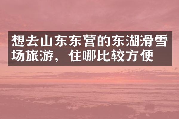 想去山东东营的东湖滑雪场旅游，住哪比较方便