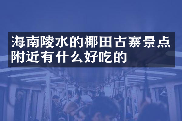 海南陵水的椰田古寨景点附近有什么好吃的