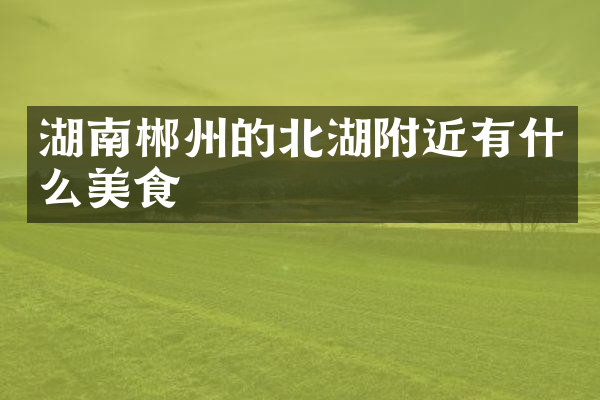 湖南郴州的北湖附近有什么美食