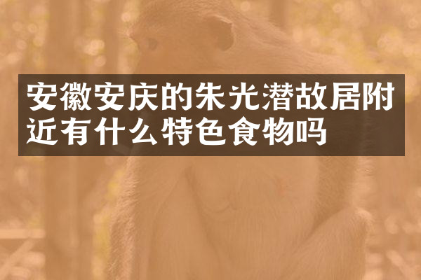 安徽安庆的朱光潜故居附近有什么特色食物吗