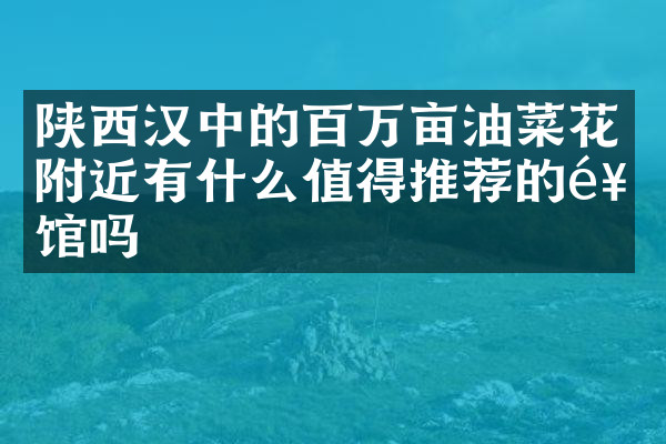 陕西汉中的百万亩油菜花附近有什么值得推荐的饭馆吗