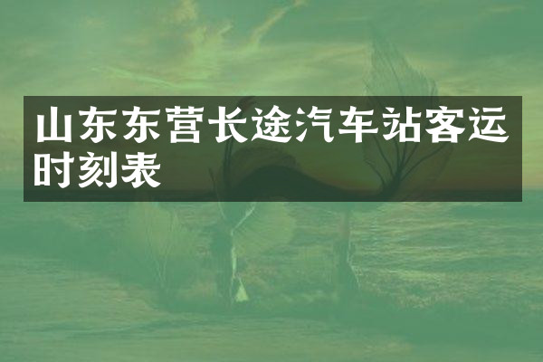 山东东营长途汽车站客运时刻表