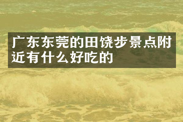 广东东莞的田饶步景点附近有什么好吃的