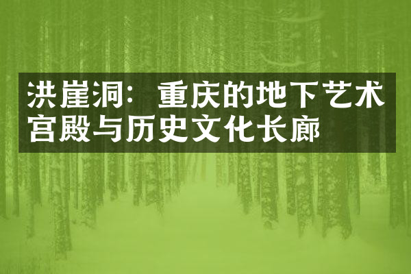 洪崖洞：重庆的地下艺术宫殿与历史文化长廊