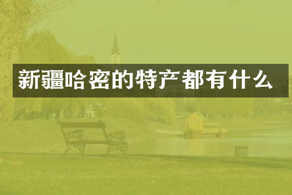 新疆哈密的特产都有什么
