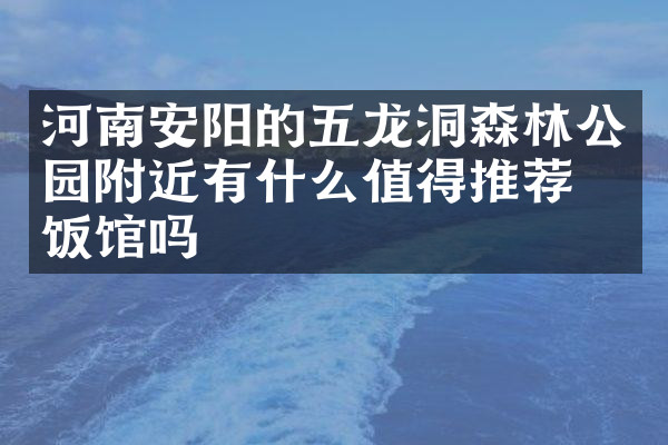 河南安阳的五龙洞森林公园附近有什么值得推荐的饭馆吗