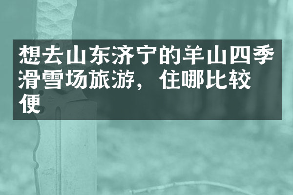 想去山东济宁的羊山四季滑雪场旅游，住哪比较方便