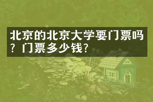 北京的北京大学要门票吗？门票多少钱？