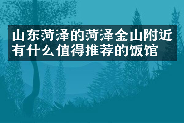山东菏泽的菏泽金山附近有什么值得推荐的饭馆吗