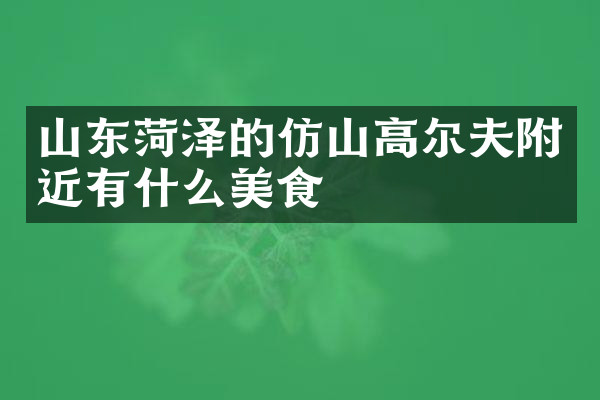 山东菏泽的仿山高尔夫附近有什么美食