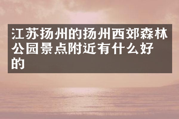 江苏扬州的扬州西郊森林公园景点附近有什么好吃的