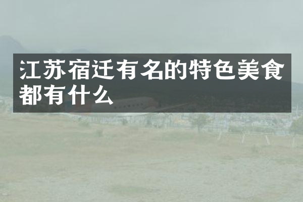 江苏宿迁有名的特色美食都有什么