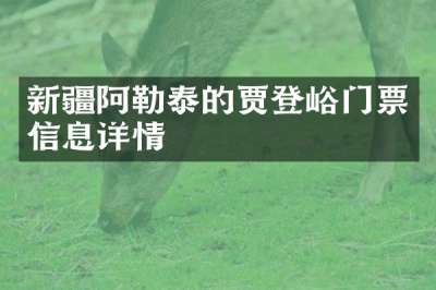 新疆阿勒泰的贾登峪门票信息详情