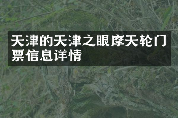 天津的天津之眼摩天轮门票信息详情