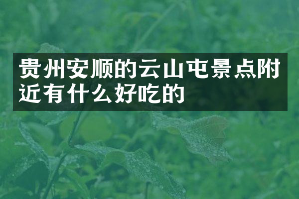 贵州安顺的云山屯景点附近有什么好吃的