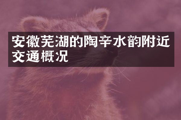 安徽芜湖的陶辛水韵附近交通概况