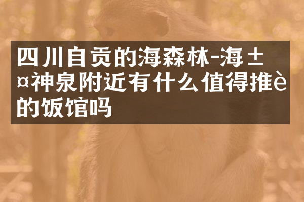 四川自贡的燊海森林-海汤神泉附近有什么值得推荐的饭馆吗