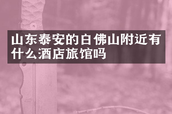 山东泰安的白佛山附近有什么酒店旅馆吗