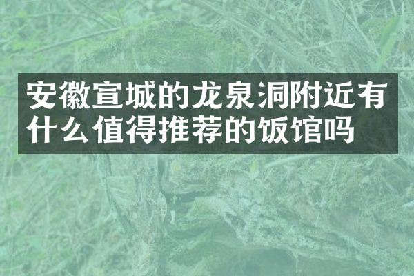 安徽宣城的龙泉洞附近有什么值得推荐的饭馆吗
