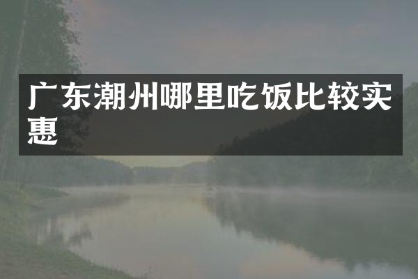 广东潮州哪里吃饭比较实惠