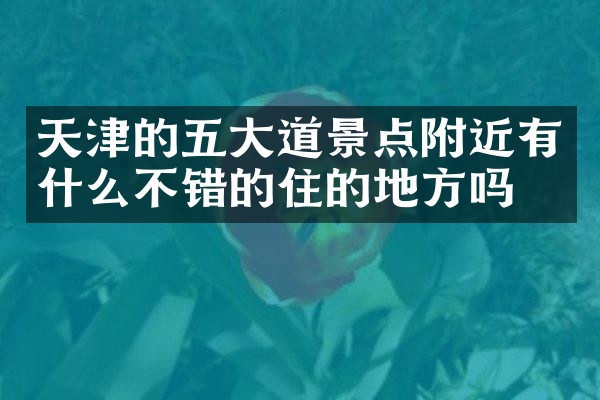 天津的五大道景点附近有什么不错的住的地方吗