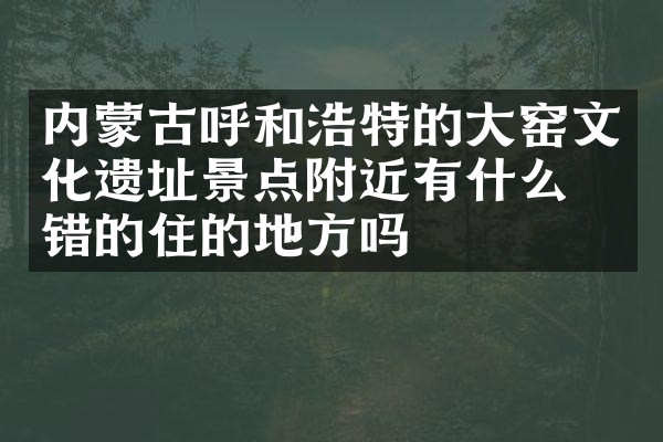 内蒙古呼和浩特的大窑文化遗址景点附近有什么不错的住的地方吗